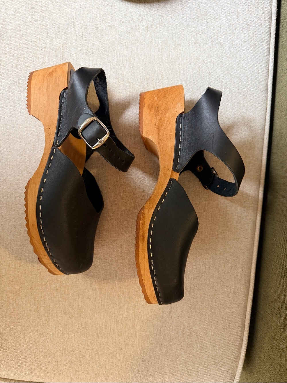 MIA Black Leather Ankle-Strap Clogs - Picture 2 of 3